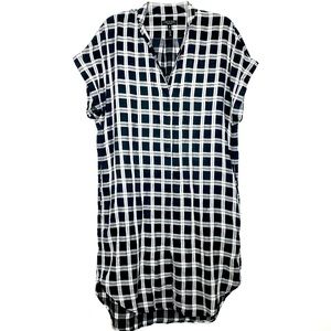 Rag & Bone Cooper Dress Black & White Plaid Large